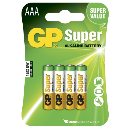 PARISTO 1,5V AAA/LR03 SUPER ALKALINE 4KPL GPLR3