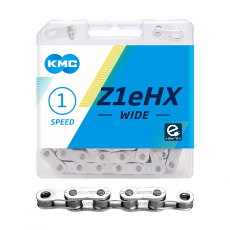 KETJU 1-V KMC Z1EHX WIDE SILVER, 1/2 X 1/8&quot;, 112L BZ1EWNP12